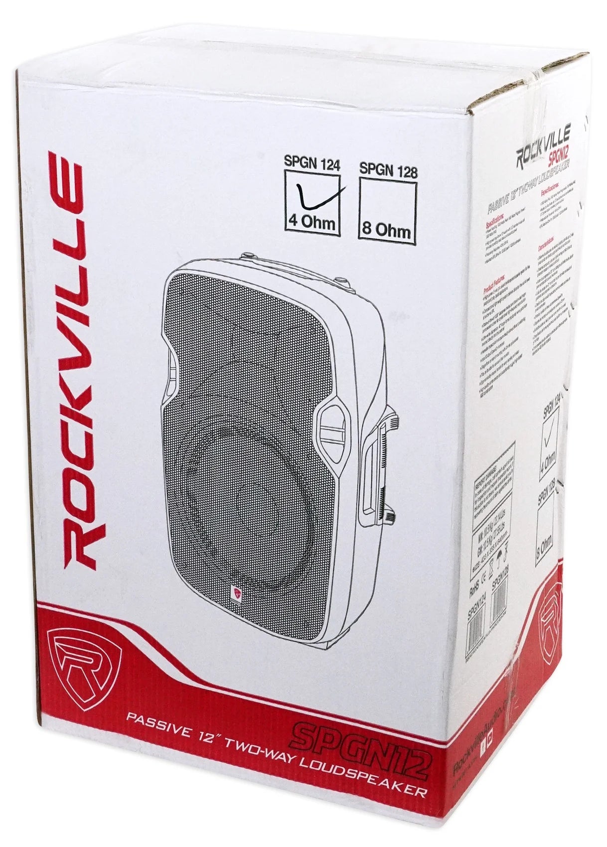 (2) Rockville SPGN124 12" 2400W DJ PA Speakers 4-Ohm+Weatherproof Speaker Bags