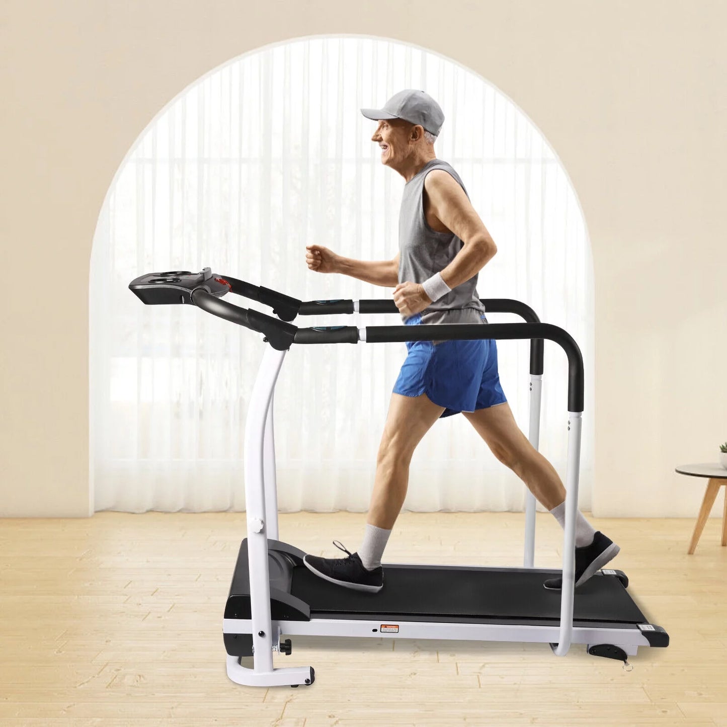 0.3-3.7mph Speed Electric Elderly Exercise Walk Treadmil Fitness Walking Running Machine
