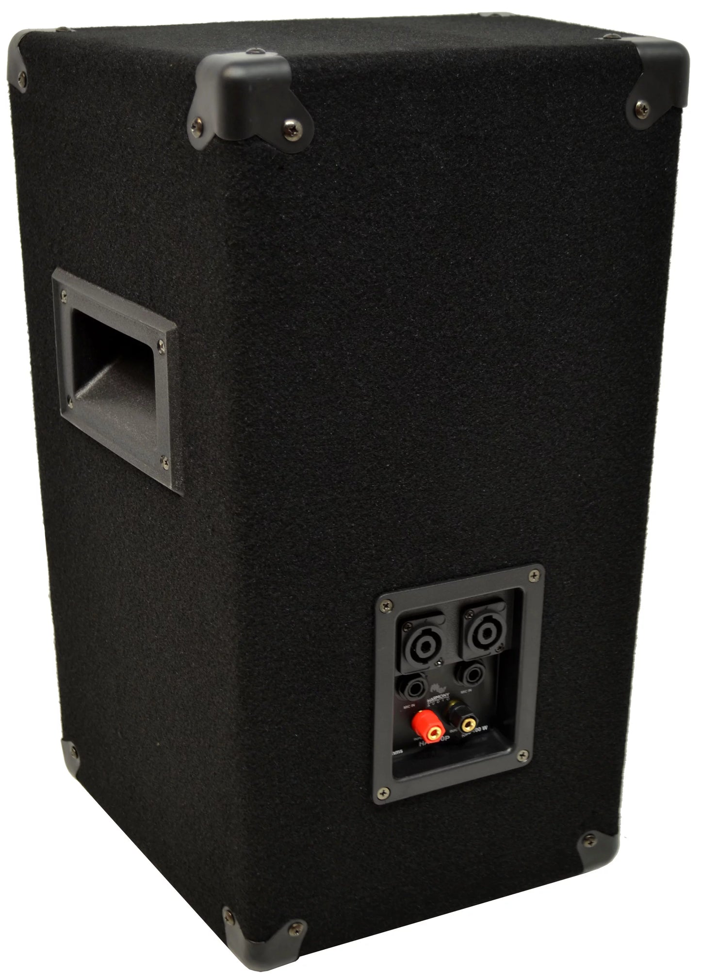 (2) Harmony Audio HA-V10P DJ 10" 300W PA Speaker Speakon to 1/4" Cables & Stands