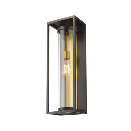 1 Light Outdoor Wall Mount in Industrial Style 8 inches Wide By 24.25 inches High-Deep Bronze/Outdoor Brass Finish Bailey Street Home 372-Bel-4185843