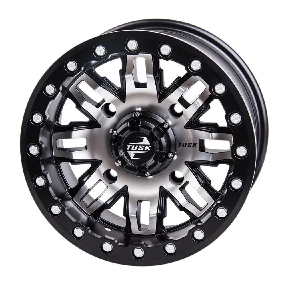 (2 Pack) 4/156 Tusk Teton Beadlock Wheel 15x7 5.0 + 2.0 Machined/Black For YAMAHA Wolverine RMAX 2 1000 Sport 2022